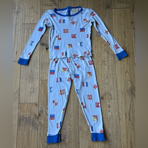 The Beaufort Bonnet Company Nautical Flags 2-Piece Pajamas Set size 5 - Picture 1 of 11